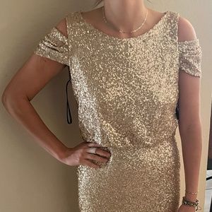 Gold Sequin Sorella Vita Dress Sz 14